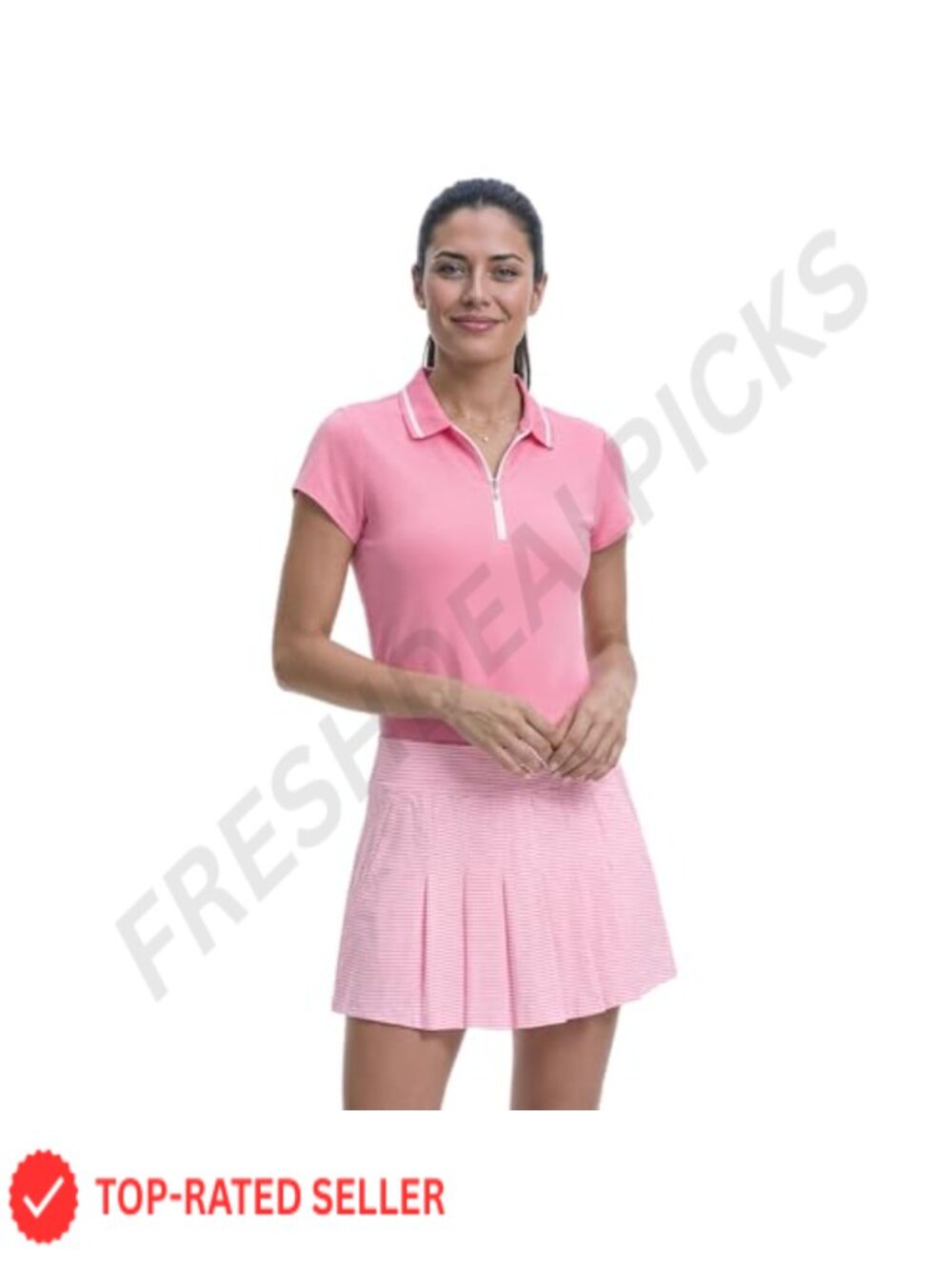 Performance Stretch Golf Polo Shirt with Cap Sleeve for Women